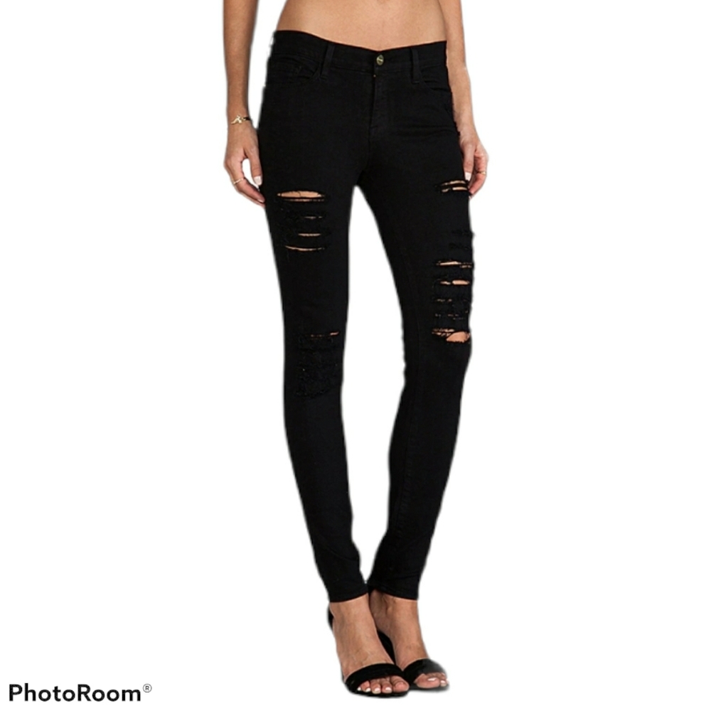 Frame Le Color Rip Skinny Jeans